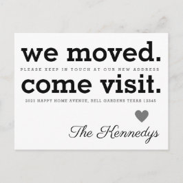 Vi Flyttat Kom Visit Typography New Home Flytta Meddelande Vykort