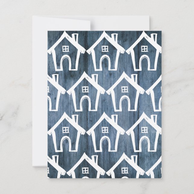 Vi Flyttat kort för små vita hus på Blue Wood (Framsida)