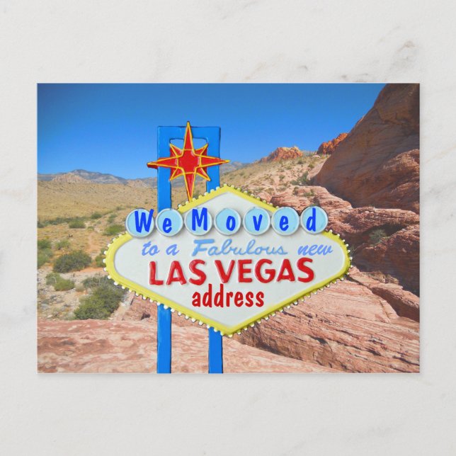 Vi flyttat Las Vegas som den röda stenkanjonen Meddelande Vykort (Framsida)
