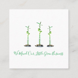 Vi Flyttat nya företag Adress Lucky Bamboo Fyrkantigt Visitkort