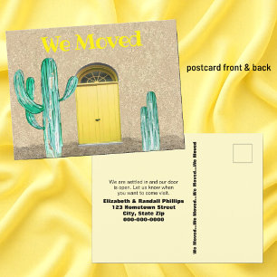 Vi Flyttat Sweet Maj Gult Doors Southwest Cactus Vykort