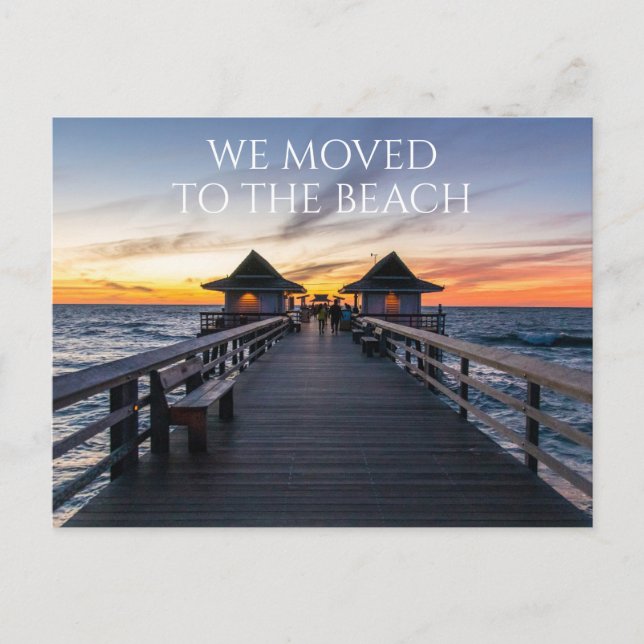 Vi Flyttat till Beach Neapel Pier Florida-vykort Vykort (Framsida)