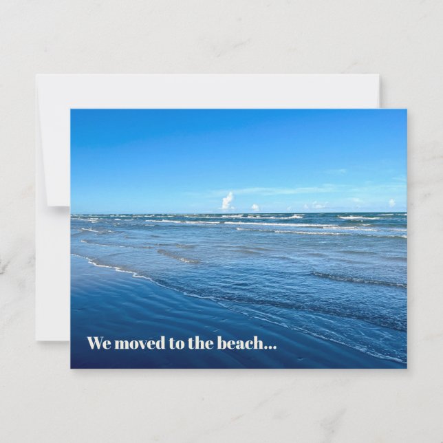 Vi Flyttat till Beach New Home Adress Flytta Meddelande (Framsida)