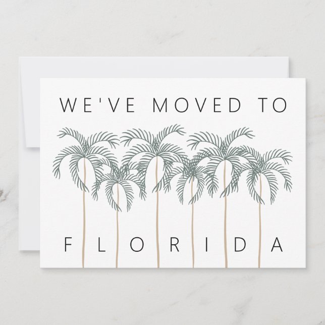 Vi Flyttat till Florida Handflatan Träd Ny adress Meddelande (Framsida)