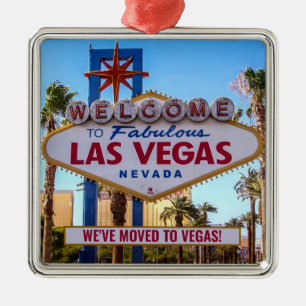 Vi Flyttat till Las Vegas New Home Julgransprydnad Metall
