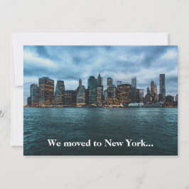 Vi Flyttat till New York City Skyline Photo Flytta Meddelande