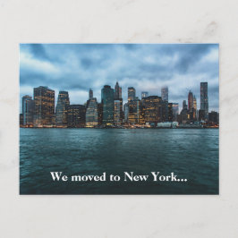 Vi Flyttat till New York City Skyline Photo Flytta Vykort