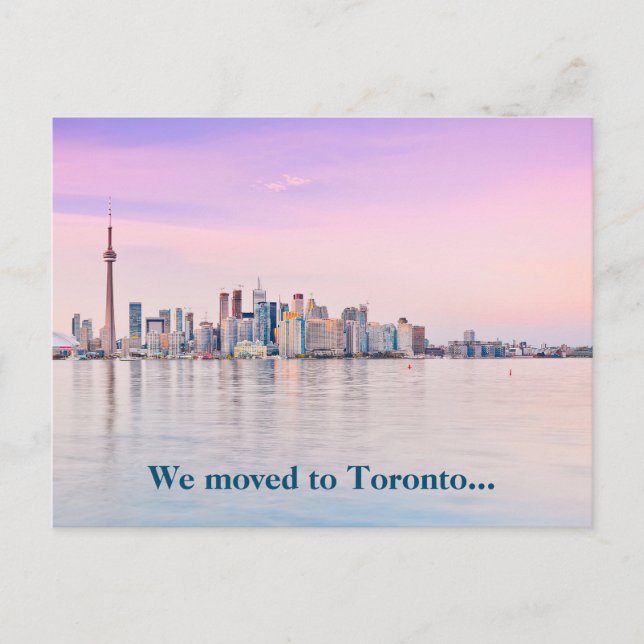 Vi Flyttat till Toronto Canada Skyline Photo Flytt Vykort (Framsida)