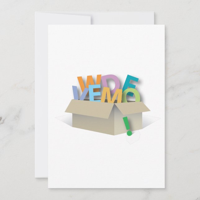 Vi Flyttat tillkännagivandet Meddelande (Framsida)