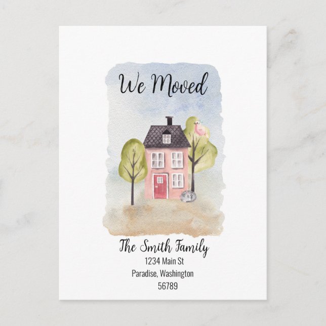 "Vi Flyttat" vykort (Framsida)