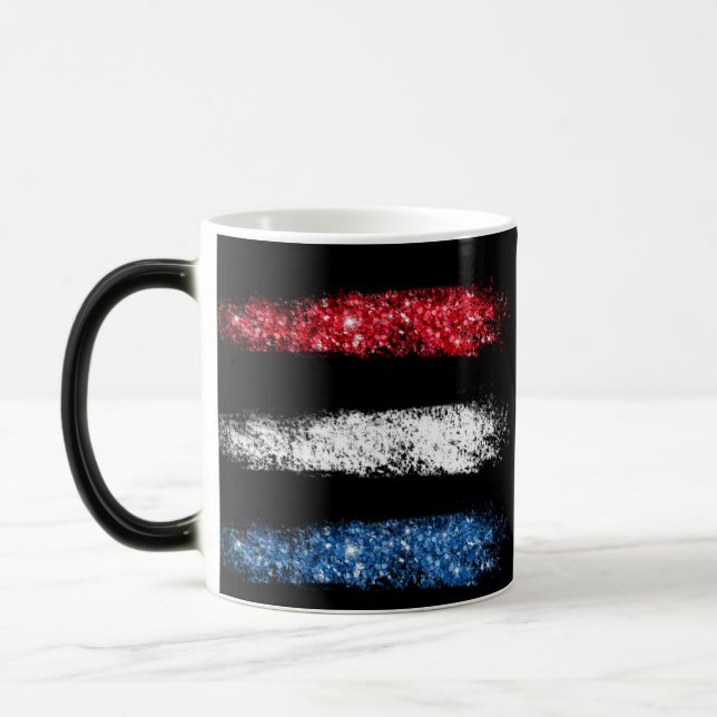 *~* VI FOLK USA Patriotic Flagga Modern Mugg (Vänster)