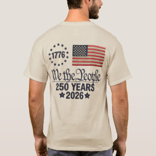 Vi Folket 250 År US Flagga Patriotisk 2026 T Shirt