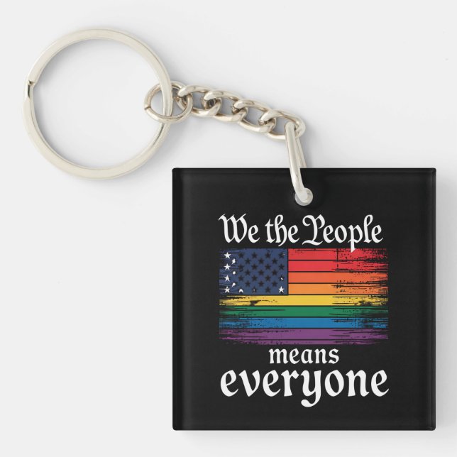 Vi Folket Betyder Alla USA Flagga HBTQ (Framsidan)