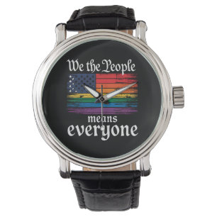 Vi Folket Betyder Alla USA Flagga HBTQ Armbandsur