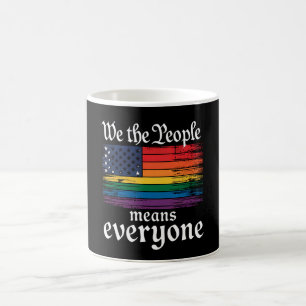 Vi Folket Betyder Alla USA Flagga HBTQ Kaffemugg