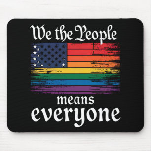 Vi Folket Betyder Alla USA Flagga LGBTQ Musmatta