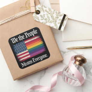 Vi Folket Betyder Alla Usa Hbtq-Jämlikhet  Fyrkantigt Klistermärke