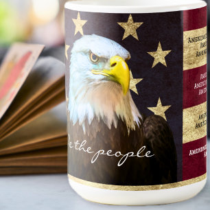 Vi folket Bill of Rights Flagga Vit Örn Kaffemugg