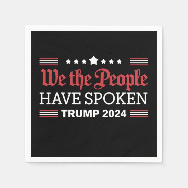 Vi Folket Har Talt Trump 2024 Pappersservett (Framsidan)