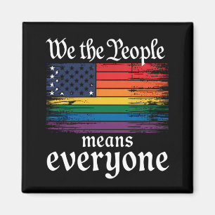 Vi Folket Innebär Alla USA Flagga HBTQ Magnet