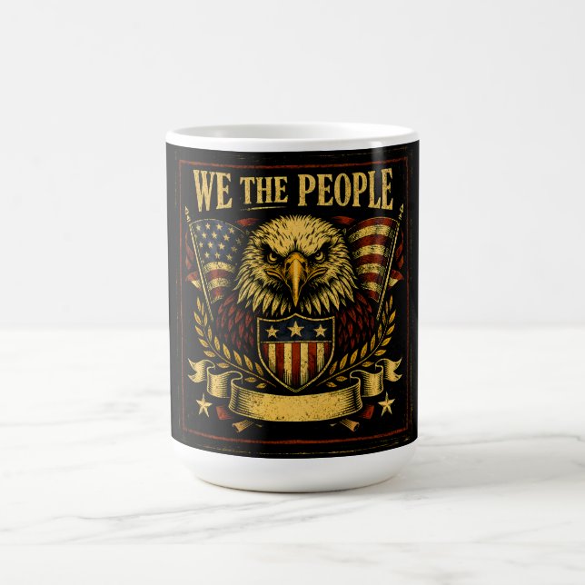 Vi Folket – Konstitutionell Amerikansk Stolthet Kaffemugg (Center)