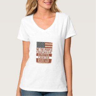 Vi Folket Läsa Omgång Flagga Citat T Shirt