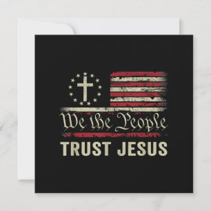 Vi Folket Litar På Jesus - USA Flagga Kristet Patr Inbjudningar