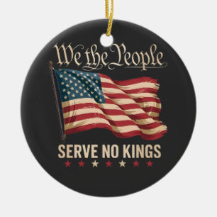 Vi Folket Lyder Inte Kungen USA Patriotiskt Julgransprydnad Keramik
