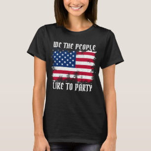Vi folket Roligt Distressed USA Flagga 4:e Juli T Shirt
