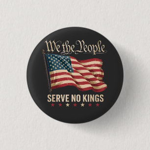 Vi Folket Tjener Ingen Kung USA Patriotisk Knapp