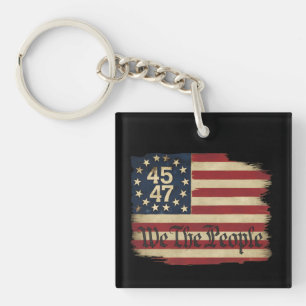 Vi Folket Trump 45 47 Distressed Vintage Flagga