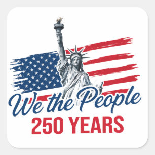 Vi folket USA 250-årsjubileum Fyrkantigt Klistermärke