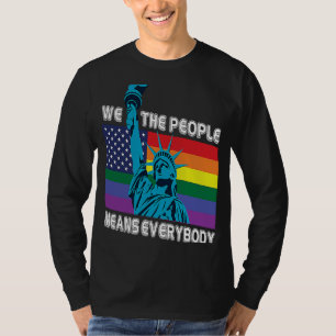 Vi Folkets Elak Alla HBT Gay pride Flagga T Shirt
