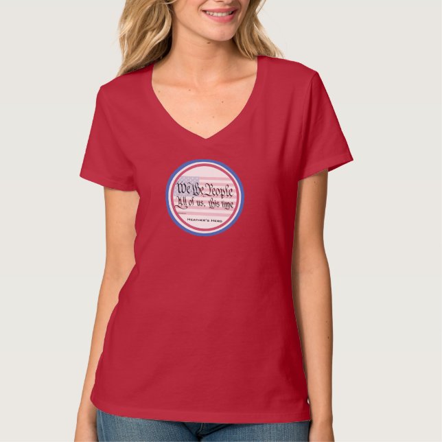 Vi, Folkets V-nacke-dams T-shirt (Framsida)