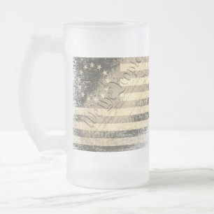 VI FOLLE Desert Betsy Ross American Flagga Frostat Ölglas