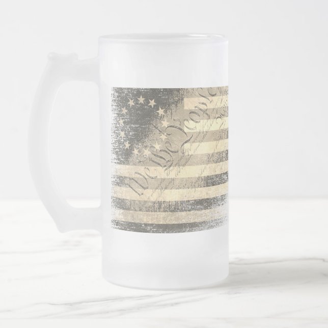 VI FOLLE Desert Betsy Ross American Flagga Frostat Ölglas (Vänster)