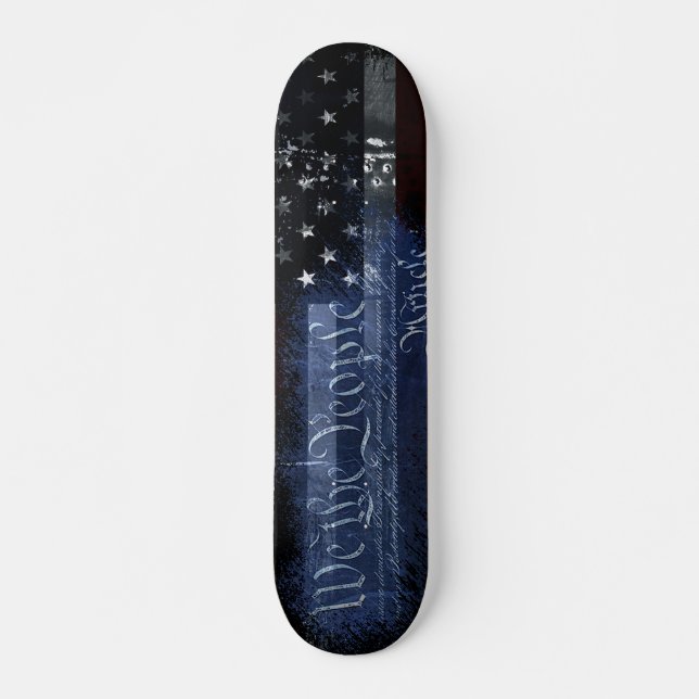 VI FOLLE Industrial Grunge American Flagga Mini Skateboard Bräda 18,5 Cm (Framsida)