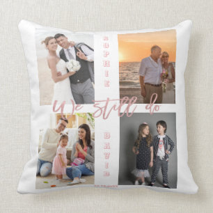 Vi Förnyar Fortfarande Löftena Foto Collage Kudde