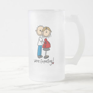 Vi förväntar! Gravid stick figurmugg Frostat Ölglas
