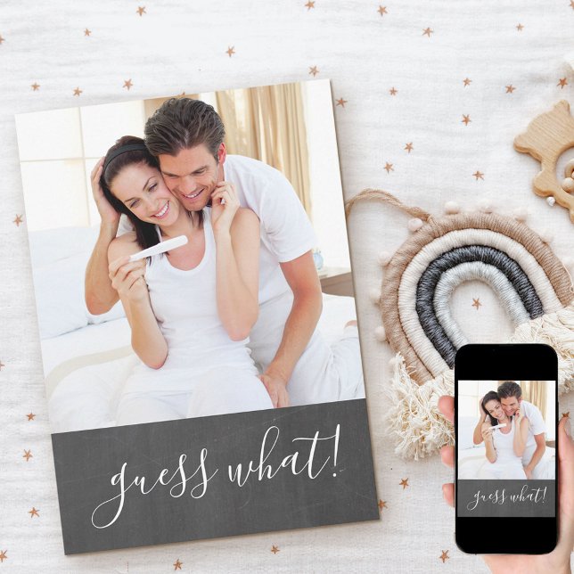 Vi förväntar oss en Gravid för Chalkboard-foto Meddelande (Skapare uppladdad)