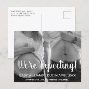 Vi förväntar oss ett vackert foto-födelsemeddeland meddelande vykort