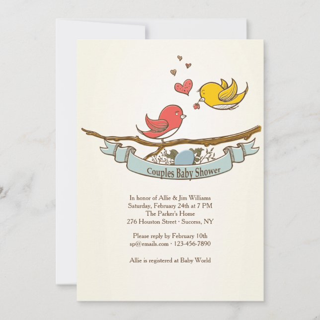 Vi förväntar oss inbjudan till Par Baby Shower (Framsida)