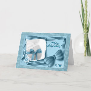 Vi förväntar oss och det är en pojke Blue Meddelande