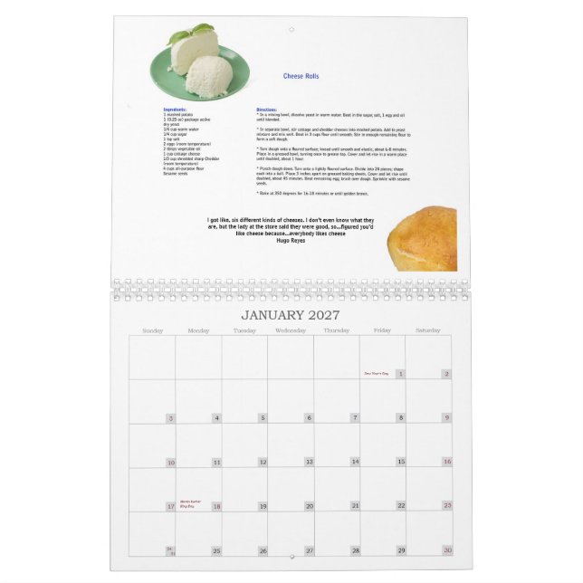 Vi fungerar för ostkalender kalender (Jan 2027)