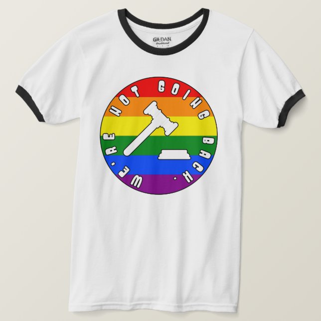 Vi går inte tillbaka PRIDETS höger T Shirt (Design framsida)
