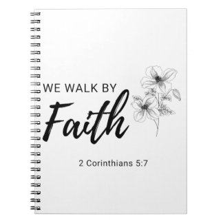 Vi går med Faith Christian Bible Scripture Quote 2 Anteckningsbok