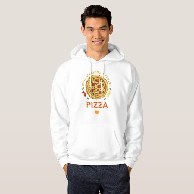 Vi går om du gillar pizzasologan hoodie (Hel framsida)