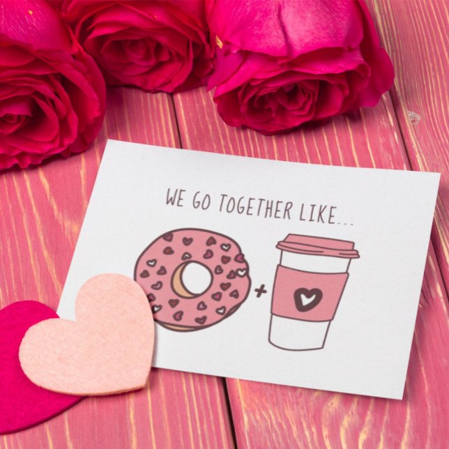 Vi går samman som Donuts och kaffe Valentine Inbjudningar (Skapare uppladdad)