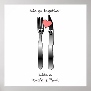Vi går samman som en knivar och gaffel poster