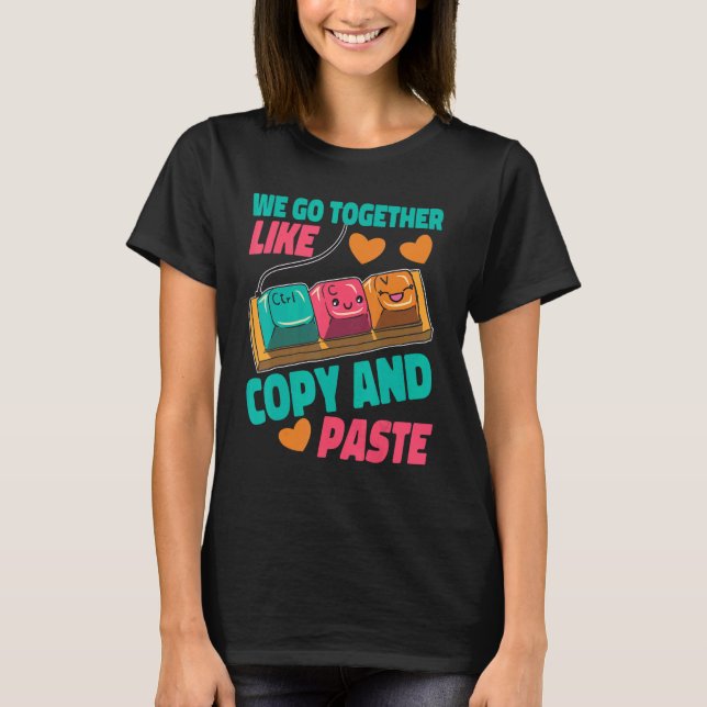 Vi går samman som kopiera och klistra in t shirt (Framsida)
